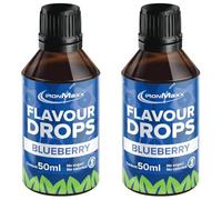 IronMaxx Flavour Drops - Myrtille 50ml | Arôme alimentaire liquide zéro sucre & zéro calorie | Arômes végétaliens pour sucrer aliments, yaourt, café & desserts (Lot de 2)