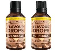 IronMaxx Flavour Drops - Nougat aux noix 50ml | Arôme alimentaire liquide zéro sucre & zéro calorie | Arômes végétaliens pour sucrer aliments, yaourt, café & desserts (Lot de 2)