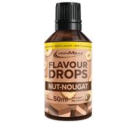 IronMaxx Flavour Drops - Nougat aux noix 50ml | Arôme alimentaire liquide zéro sucre & zéro calorie | Arômes végétaliens pour sucrer aliments, yaourt, café & desserts