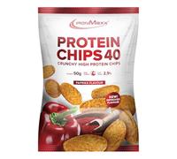 IronMaxx Protein Chips 40 - Paprika 50g | gebackene Low Carb High Protein Chips | in vielen Geschmacksrichtungen erhältlich