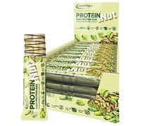 IronMaxx Protein & Nut - Pistachio White Choc 24 x 45g| Barre hyperprotéinée avec vraies pistaches | Sans gluten, sans sucres ajoutés, sans huile de palme
