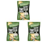 IronMaxx Protein Tortilla Chips - Sour Cream & Onion 60g | Snack croustillant protéiné soja & manioc | Riche en fibres & sans gluten | Idéal nomade (Lot de 3)