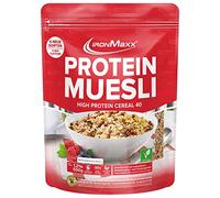 IronMaxx Proteine Muesli Chocolat blanc et vanille 550g | Muesli Vegan aux protéines de soja | Céréales protéinées -30% sucres, Riche en Fibres & Protéines Végétales, Idéal pour un petit-déjeuner Sain