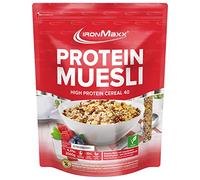 IronMaxx Proteine Muesli Goût Fraise 2000g | Muesli Vegan aux protéines de soja | Céréales protéinées -30% sucres | Riche en Fibres & Protéines Végétales | Idéal pour un petit-déjeuner Sain