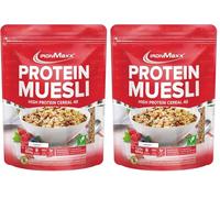 IronMaxx Proteine Muesli Goût Noisette 550g | Muesli Vegan aux protéines de soja | Céréales protéinées -30% sucres | Riche en Fibres & Protéines Végétales | Idéal pour un petit-déjeuner Sain