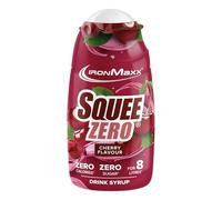 IronMaxx SqueeZero - Sirop sans sucre & zero calorie, Cherry 65ml | Boisson sans sucre au goût rafraîchissant | Prépare jusqu’à 8 litres de boisson zero sucre