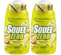 IronMaxx SqueeZero - Sirop sans sucre & zero calorie, Citron Ice Tea 65ml | Boisson sans sucre au goût rafraîchissant | Prépare jusqu’à 8 litres de boisson zero sucre (Lot de 2)