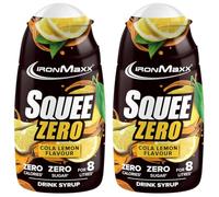 IronMaxx SqueeZero - Sirop sans sucre & zero calorie, Cola Citron 65ml | Boisson sans sucre au goût rafraîchissant | Prépare jusqu’à 8 litres de boisson zero sucre (Lot de 2)