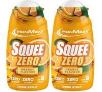 IronMaxx SqueeZero - Sirop sans sucre & zero calorie, Orange 65ml | Boisson sans sucre au goût rafraîchissant | Prépare jusqu’à 8 litres de boisson zero sucre (Lot de 2)
