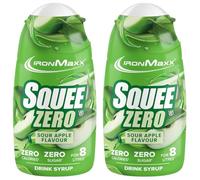 IronMaxx SqueeZero - Sirop sans sucre & zero calorie, Pomme Verte 65ml | Boisson sans sucre au goût rafraîchissant | Prépare jusqu’à 8 litres de boisson zero sucre (Lot de 2)