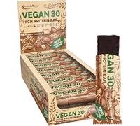 IronMaxx Vegan 30 - Barre Protéinée Vegan Arachide, 24 x 35 g | Faible en Sucre (0,6 g) | Riche en Protéines | En-Cas Protéiné & Barres Petit-Déjeuner Idéales à Emporter