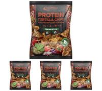 IronMaxx Vegan Tortillas High Protein - Italian Style 1x 60 g Sac | Faible en matières grasses, sans huile de palme et sans gluten, convient aux amateurs de collations (Lot de 4)