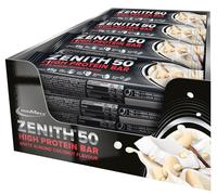 IronMaxx Zenith 50 High Protein Bar - White Pistachio Crisp - 16xBarre protéinée 45g avec 50 % de protéines, faible en sucre, enrobage crémeux et savoureux
