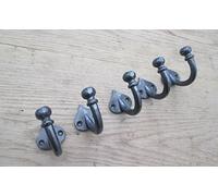 Ironmongery monde® 3050 AI 5 x Balle Pointe simple style antique Crochet porte-manteau en fer à suspendre en crochet