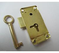 Ironmongery World QUINCAILLERIE DE BÂTIMENT Monde Vintage RÉTRO Vieux Style Laiton Garde-Robe Serrure -Armoire Commode Placard Loquet Porte - 63mm/2.5" Large Lock + Key