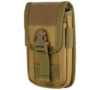 IronSeals Tactique Molle Pouch Compact EDC Utility Gadget Sac Banane Lot avec téléphone Portable Holster et Cartes de crédit pour 10,2 - 14,5 cm téléphone, Peau, Taille Unique