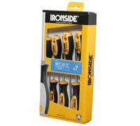 Ironside 120-502 Jeu de tournevis 2500 Manche à 2 branches en acier au chrome-vanadium, noir/jaune/gris-argent, 7 pièces (1 jeu)