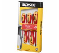 Ironside 120-504 Jeu de tournevis VDE 5 pièces 2500 manche 2 comp. C.V.-Sta, rouge/jaune (1 jeu)