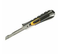 Ironside 127-011 Autolock Cutter 9 mm avec poignée bi-matière, noir/jaune/gris argenté