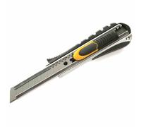 Ironside 127-012 Autolock Cutter 18 mm avec poignée bi-matière, noir/jaune/gris argenté