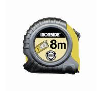 Ironside 150-211 Mètre à ruban avec arrêt 3 m de ruban 19mm, caoutchouté, jaune/noir