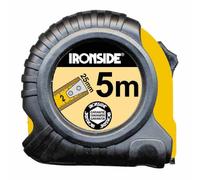 Ironside 150-213 Mètre à ruban avec arrêt 8 m de ruban 25mm, boîtier caoutchouté, jaune/noir