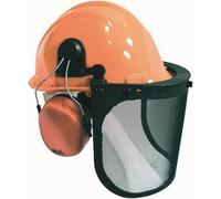 Ironside 341-034 Set combiné casque, visière, protège-oreilles, orange/noir, 3 pièces (1 set)