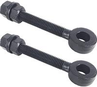 IRONTITE® 2 Pack de charnières de portail noires avec boulon à œil, 12 mm x 100 mm de long. Charnières réglables pour portail avec boulons à œil, idéales pour les portails de jardin en fer forgé.