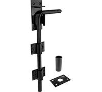 IRONTITE® Boulon de portail noir robuste pour portails en bois, boulon de portail monté en surface, idéal pour portes de garage et portails, 300 mm