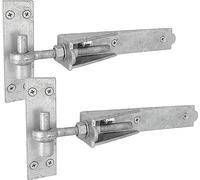 IRONTITE Charnières de portail réglables résistantes à l'usure 250 mm (25 pouces), charnières de portail à crochet et bande pour portails en bois. Charnières à crochet et sangle galvanisées avec