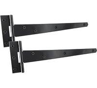 IRONTITE Charnières en T noires de 250 mm, résistantes aux intempéries pour portails ou abris de jardin en bois
