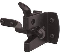 IRONTITE® Loquet automatique de portail de jardin pour portails en bois, revêtement noir pour protection contre les intempéries, pour une utilisation extérieure comme loquet de portail et loquet de