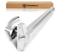 IRONWALLS Barres anti-panique pour portes de sortie de 81,3 cm, barre de poussée commerciale argentée en aluminium avec poignée de porte extérieure, quincaillerie pour portes de 81,3 à 119,4 cm