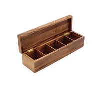 Ironwood Gourmet Townhouse 28631 Boîte à thé en bois d'acacia 5 compartiments