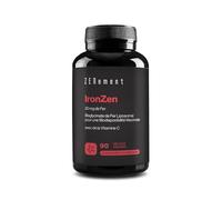 IronZen 30 mg avec Vitamine C - Haute absorption et bonne tolérance digestive - Forme chélatée stable et synergique - 90 capsules végétales - Zenement