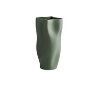 Irregular Ceramic Vase, Twisted Shape Flower Vase for Home Decor, Living Room, Office, Table Centerpiece, White/Green Vase Decoratif(Green)