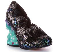 IRREGULAR CHOICE Dragons Lair Eclats Femmes Talon Chaussure Noir Multi UK 3 - 8
