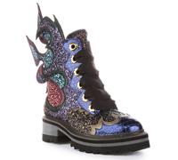 IRREGULAR CHOICE Fyre Bug Paillette Lacet Talon Chaussure Multicolore Femme UK 3