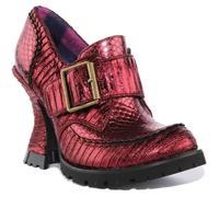 Irregular Choice Step To It Chaussures à talons hauts incurvés métalliques pour femmes en bordeaux (Bordo, 37) 36