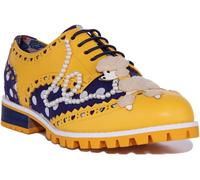 Irregular Choice Sweetie Brogue Chaussures Plates Femmes En Bleu Jaune EU37-41