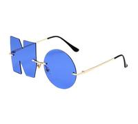 Irregular Rimless Sunglasses - Letter NO Sunglasses | Rimless Irregular Metal Frame Party Sunglassess | Lightweight Anti-UV Funny Alphabet Eyewear For Men & Women