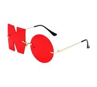Irregular Rimless Sunglasses - Letter NO Sunglasses | Rimless Irregular Metal Frame Party Sunglassess | Lightweight Anti-UV Funny Alphabet Eyewear For Men & Women