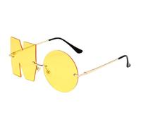 Irregular Rimless Sunglasses - Letter NO Sunglasses | Rimless Irregular Metal Frame Party Sunglassess | Lightweight Anti-UV Funny Alphabet Eyewear For Men & Women