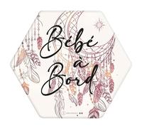 IRREVERSIBLE BIJOUX - Sticker Bébé à Bord Attrape Rêve Repositionnable Intérieur ou Extérieur - Résistant UV et Lavage - Sécurité Voiture Enfant - Cadeau Futurs Parents - 13x15cm - Fabriqué en France