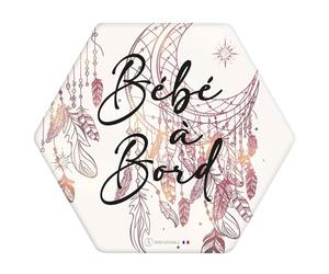 IRREVERSIBLE BIJOUX - Sticker Bébé à Bord Attrape Rêve Repositionnable Intérieur ou Extérieur - Résistant UV et Lavage - Sécurité Voiture Enfant - Cadeau Futurs Parents - 13x15cm - Fabriqué en France