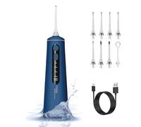 Irrigateur Buccal Portable Aquapik - Irrigateur Dentaire Sans Fil Professionnel 8 Embouts 4 Modes, Étanche IPX7 300 ml, Rechargeable USB-C pour Nettoyage des Dents à la Maison et en Voyage