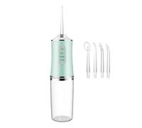 Irrigateur oral portatif sans fil de voyage machine nettoyage dents 3 modes 4 astuces jet(059-Green)