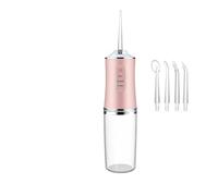 Irrigateur oral portatif sans fil de voyage machine nettoyage dents 3 modes 4 astuces jet(059-Pink)