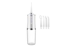 Irrigateur oral portatif sans fil de voyage machine nettoyage dents 3 modes 4 astuces jet(059-White)