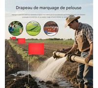 Irrigation Flags 20 Pièces - Drapeaux de Marquage pour Pelouse Jardin | Repères Rouges pour Irrigation Aménagement Paysager Clôture Allée Extérieur
